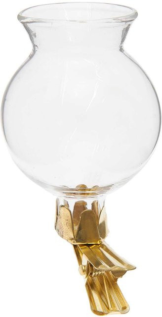 Rico Design Mini Clip-Vase Glocke aus Glas und Metall, transparent, B: 4 cm, H: 7,5 cm - Bild 1