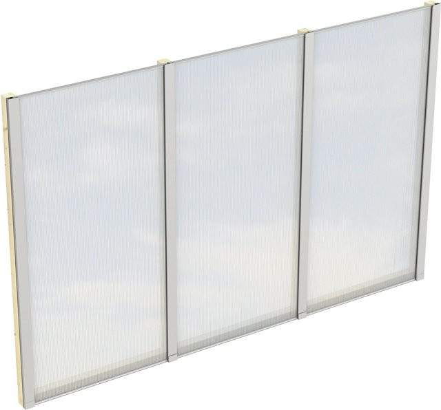 Skan Holz Seitenwand aus Fichte Natur mit semi-transparenten Polycarbonatplatten, B/H: 83 x 200 cm - Bild 1