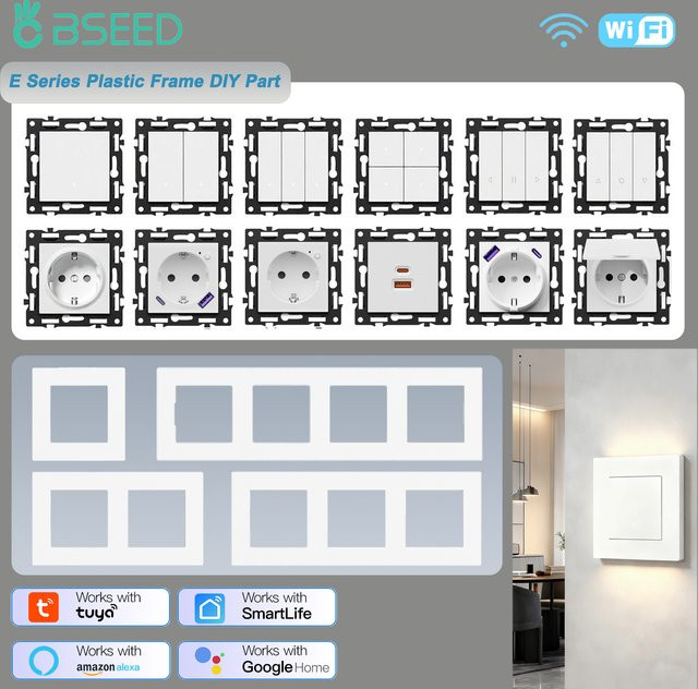 BSEED WIFI Smart Licht Schalter Modul mit Tuya und WLAN, 1/2/3/4 Gang, Farbe: Weiß - Bild 1