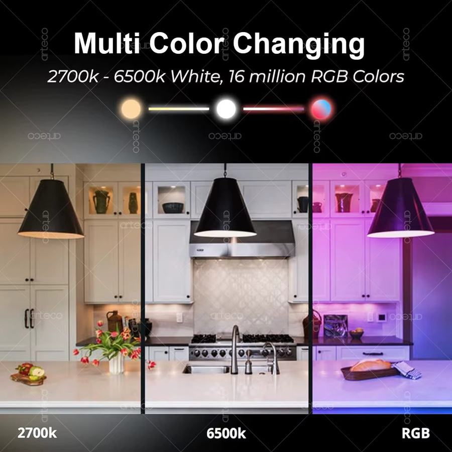 Arteco ZigBee E27 LED-Glühbirne RGBCW, intelligente LED-Lampe in Multicolor und Weiß, kompatibel mit Alexa und SmartThings - Bild 2