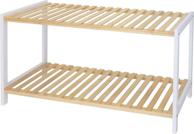 Schuhregal POCOline aus Bambus in Natur, modern und freistehend, B/H/L: 30 x 36 x 70 cm - Bild 1