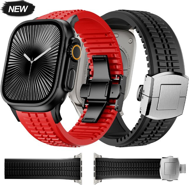 Uhrenarmband Silikon, Schwarz, Unisex - Bild 1