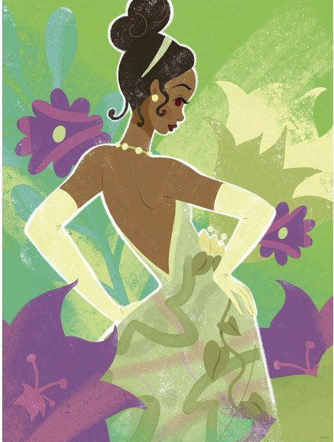Komar Wandbild Disney Princess Tiana in Grün, B: 30 cm, H: 40 cm - Bild 1