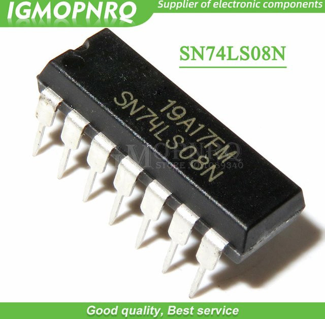 100 Stück SN74LS08N IC Bausteine in DIP-14 Ausführung, Farbe: Schwarz - Bild 1