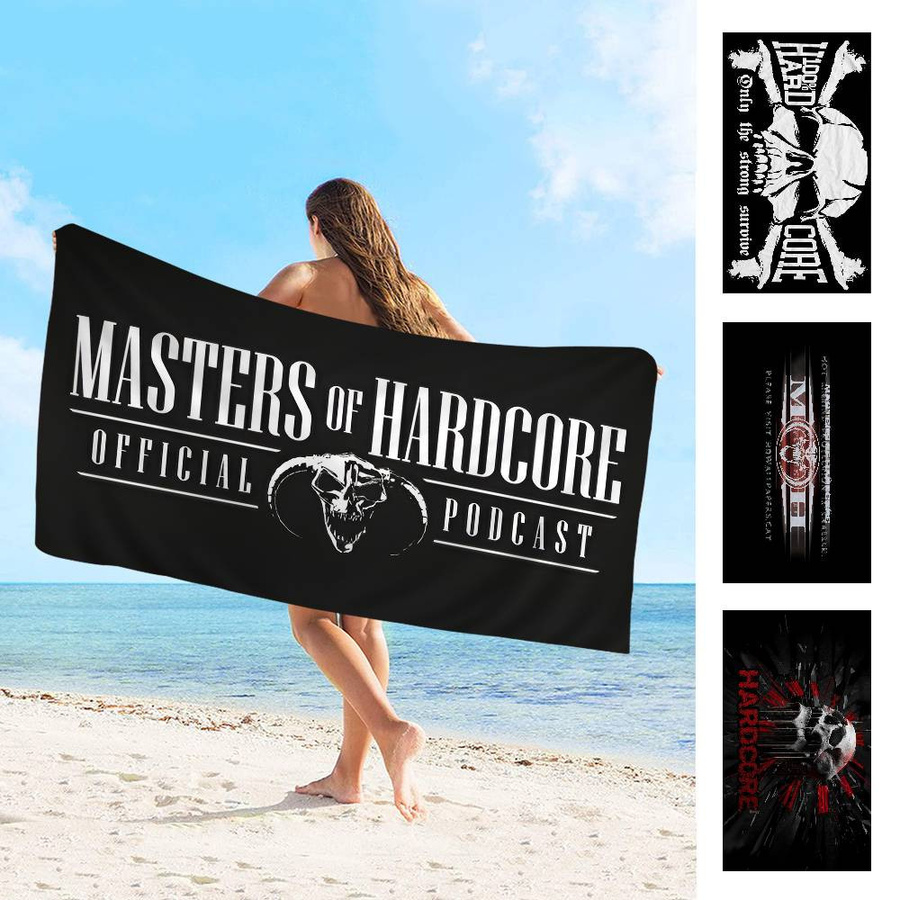 M-Masters Of H-Hardcores Mikrofaserdecke aus Baumwolle, schnelltrocknendes Strandtuch in Schwarz, 30 x 30 cm - Bild 3