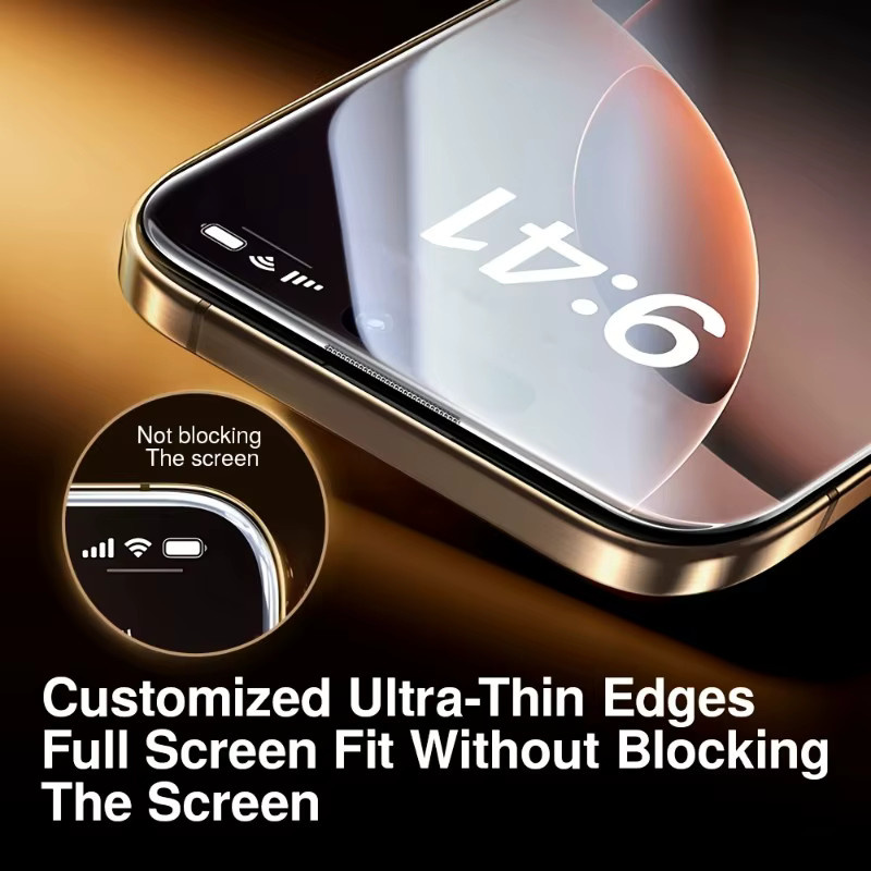 3-teiliges Displayschutz-Set aus luftgehärtetem Glas für iPhone 11 bis iPhone 17 Pro Max, Mini und Plus, transparent - Bild 1