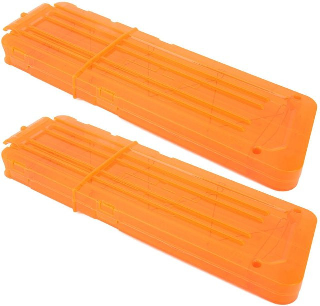 Igeteck 2-teiliges Set Weiche Magazin 15-Schuss Clips Orange Kunststoff - Bild 1