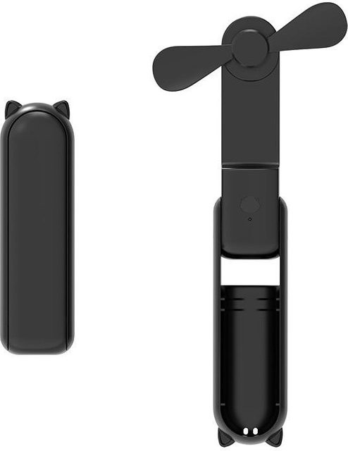 Tragbarer 3-in-1 Mini-Handventilator von Love Home Garden, zusammenklappbarer elektrischer Taschenventilator in Schwarz - Bild 1