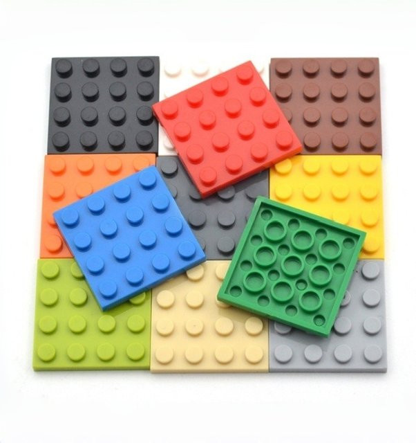 monkey man 4x4 Noppen-Bausteine Grundplatte, Bunte Bausteine, 15-teiliges Set - Bild 1
