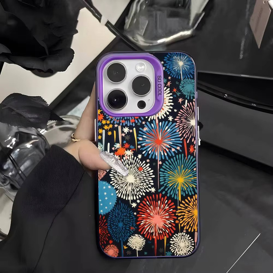 Bunte Feuerwerks-Handyhülle für iPhone 17 17Air 16 15 14 13 12 11 Pro Max Plus in Silber und Multicolour - Bild 3