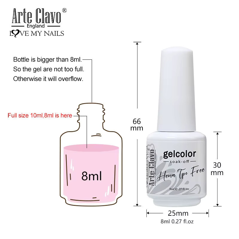 Arte Clavo Gel-Nagellack Macaron Pink, 8 ml, Glänzend - Bild 4