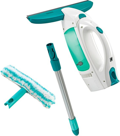 Leifheit Fenstersauger Dry & Clean in Weiß-Grün mit Stiel und Einwascher