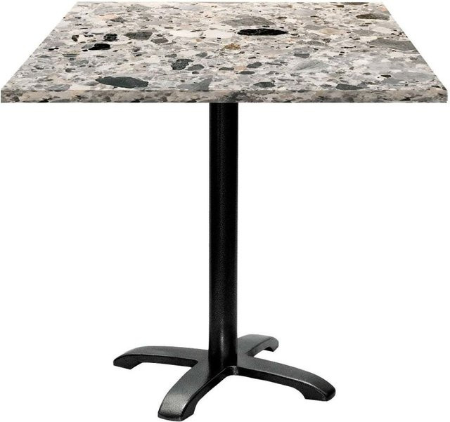 RestooTab Tisch Bazila quadratisch in Grau/Terrazzo mit schwarzem Gestell, B/T/H: 70 x 70 x 74 cm - Bild 1