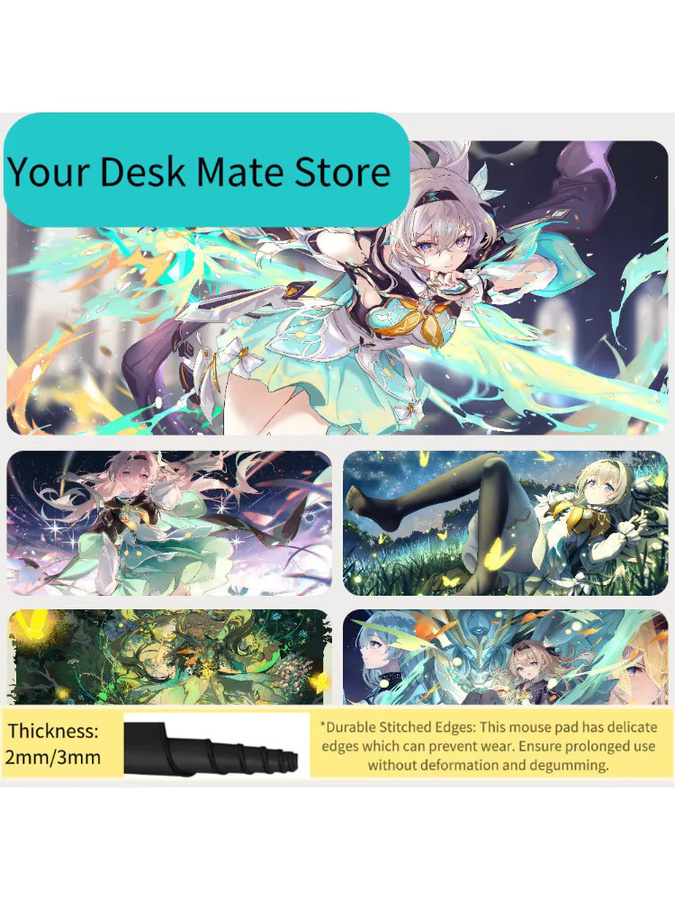 Potdemiel Gaming Mauspad Honkai Star Rail Firefly XXL Schreibtischunterlage Multicolor - Bild 7