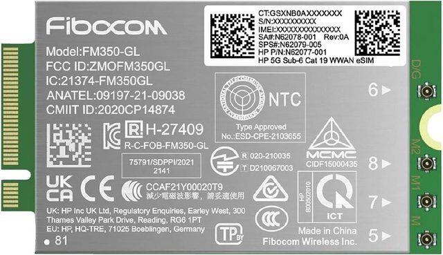 HP Drahtloses 5G Mobilfunkmodem mit GPS in Silber für Elite x360, EliteBook 83X G11, 84X G11, 86X G11, ZBook Firefly 14 G11 und ZBook Fury 16 G11 (AM5R4AA) - Bild 1
