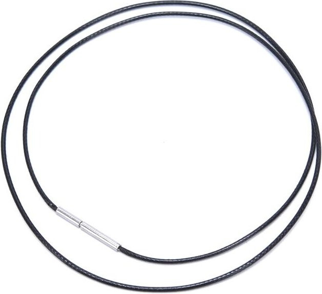 Hong Haier Halskette, schwarzes Wachs-Lederband, Edelstahl-Drehverschluss, 50 cm, 2.5 mm, Unisex - Bild 1