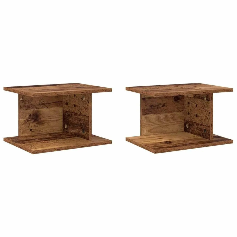 vidaXL Nachttisch Set aus Holzwerkstoff in Altholz-Optik, 2 Stück, Farbe: Braun, B/T/H: 40 x 30 x 25 cm - Bild 2