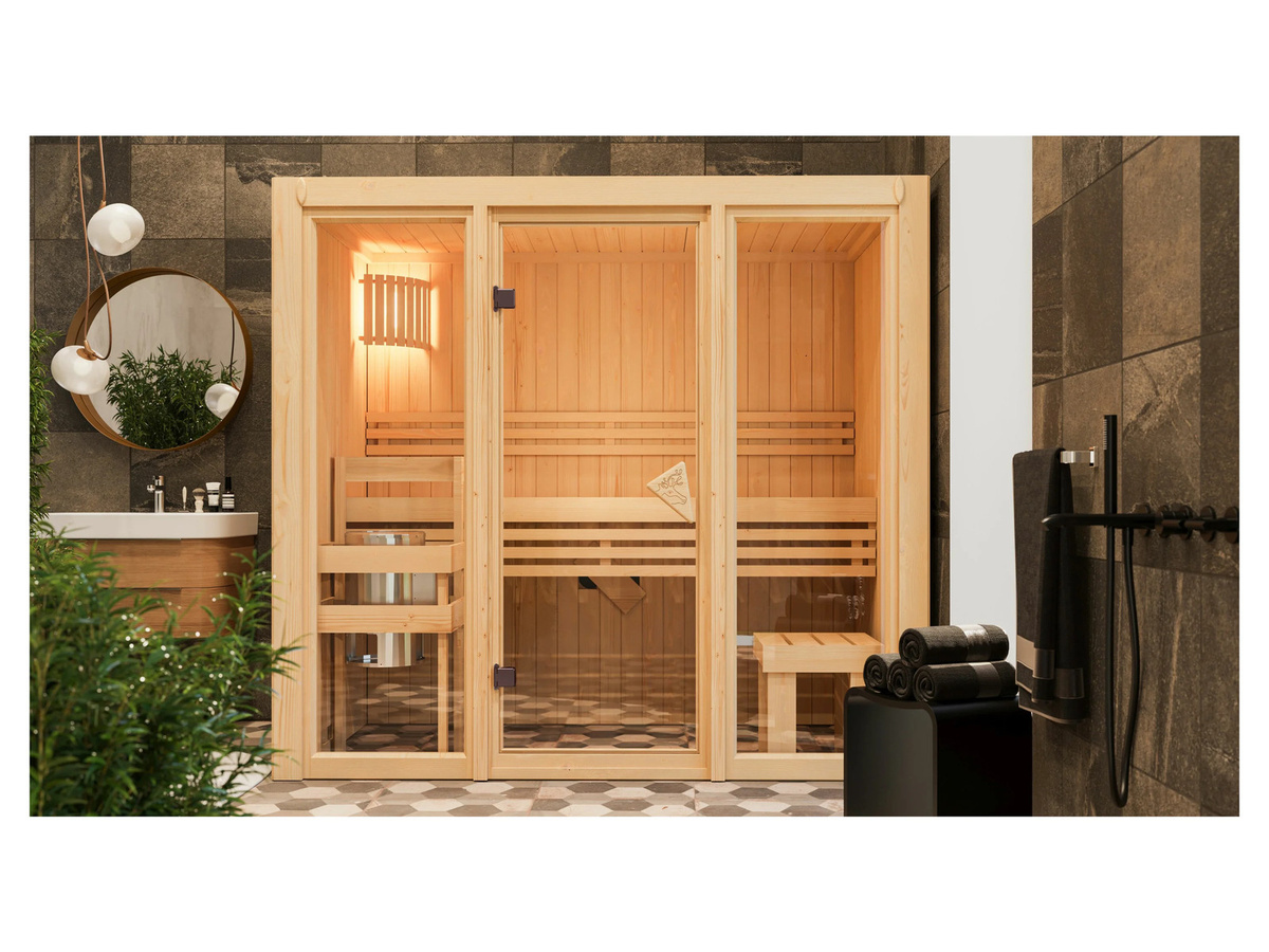 KARIBU Shorty Ofen mit externer Steuerung, 216 x 122 cm - Bild 3