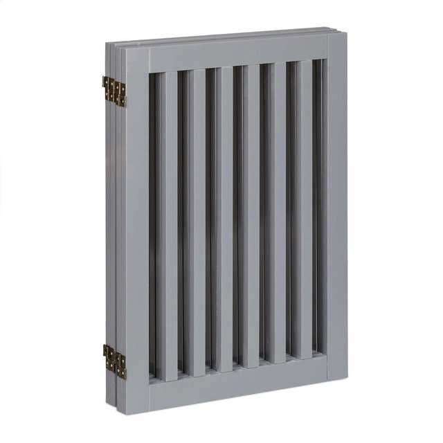 Relaxdays Absperrgitter 4-teilig aus MDF in Grau, verstellbar, B: 207 cm, H: 70 cm, T: 30 cm - Bild 1