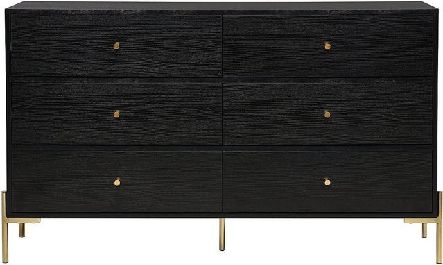 Kommode Milavia von Vente-unique in Schwarz und Gold, Breite: 140 cm - Bild 1
