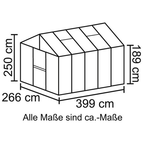 VITAVIA Gewächshaus Zeus in Schwarz mit 10 m² Fläche aus Kunststoff und Aluminium, winterfest - Bild 2