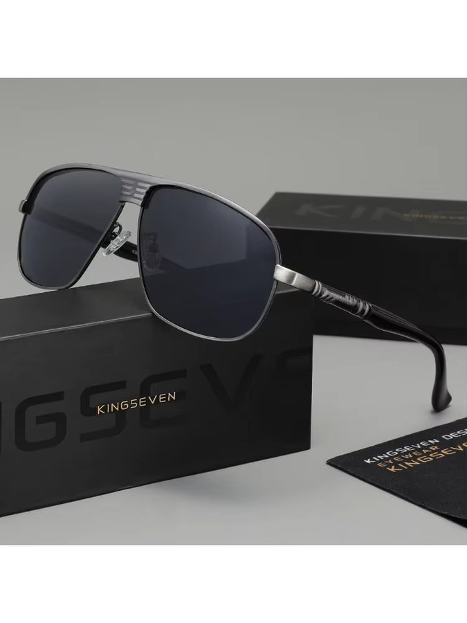 KINGSEVEN Sonnenbrille Aviator, Metall, Vollrand, polarisiert, Herren - Bild 3