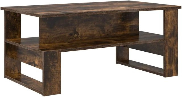 vidaXL Couchtisch aus Holzwerkstoff in Raucheiche, modern und rechteckig, Braun, B/T/H: 90 x 50 x 40 cm - Bild 1
