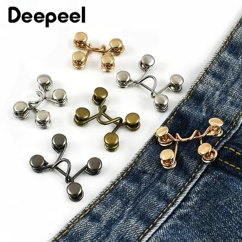 Deepeel Metallschnallen als abnehmbare unsichtbare Haken und verstellbare Verschlüsse für Hosen und Kleidung, 20er Set, Schwarz und Mehrfarbig, Größe: 27 x 32 x 28 mm - Bild 2