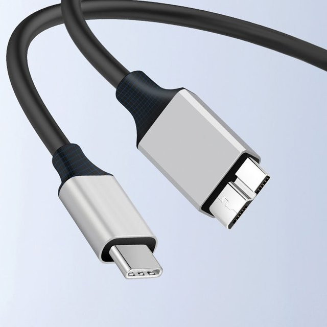 WEFAWAN USB-C auf Micro-USB Datenkabel 5Gbps in Schwarz für MacBook, Laptop, Smartphone und externe Festplatten SSD/HDD - Bild 1