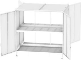 Regalcontainer BAUER CEN 29-2b aus Stahl mit Doppelflügeltor in Rot, B/T/H: 328 x 290 x 298 cm - Bild 1