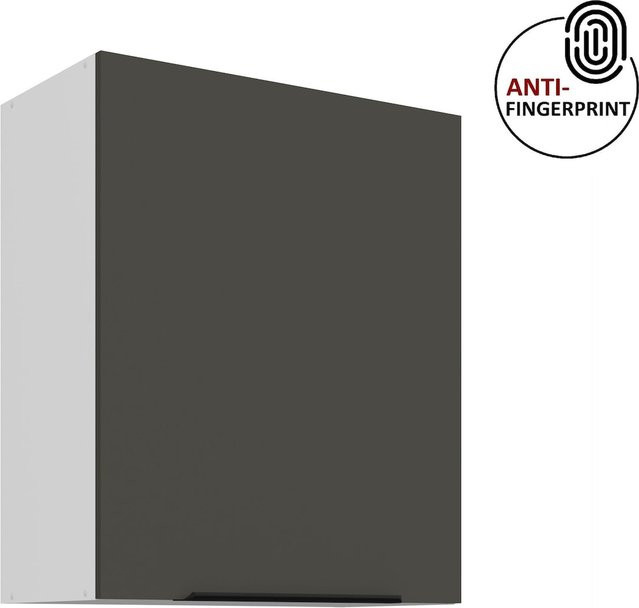 Küchen Hängeschrank ARIA in Graphite matt mit Einlegeböden, Breite: 60 cm, Höhe: 72 cm - Bild 1