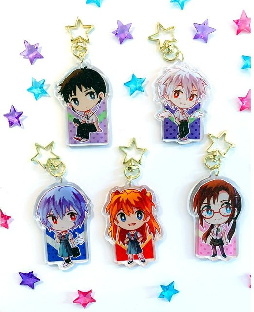 Bandai Evangelion Charms, Acryl Schlüsselanhänger, Bunt / Mehrfarbig - Bild 1