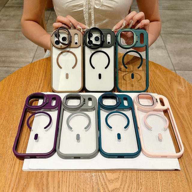 LICOERS Schutzhülle mit magnetischem Ständer für iPhone Air 17 Pro Max, 17 Air und 17 Pro, transparent, mit Kameraschutz und stoßfestem Design - Bild 1