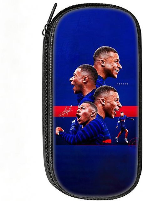 Fancy Style Studio Federmäppchen Fußballstar M-Mbappe Muster in Blau - Bild 1