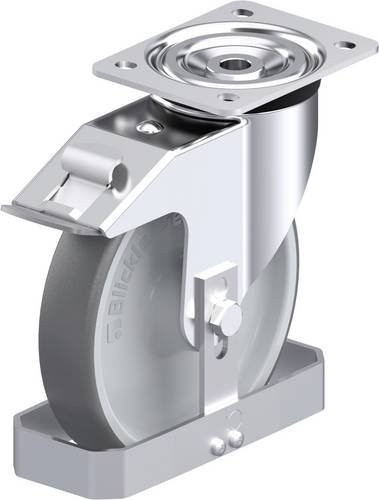 Blickle L-PATH 200R-FI-FS Stahlblech-Lenkrolle in Silber, Rad-Durchmesser: 200 mm, Tragfähigkeit: 400 kg - Bild 1