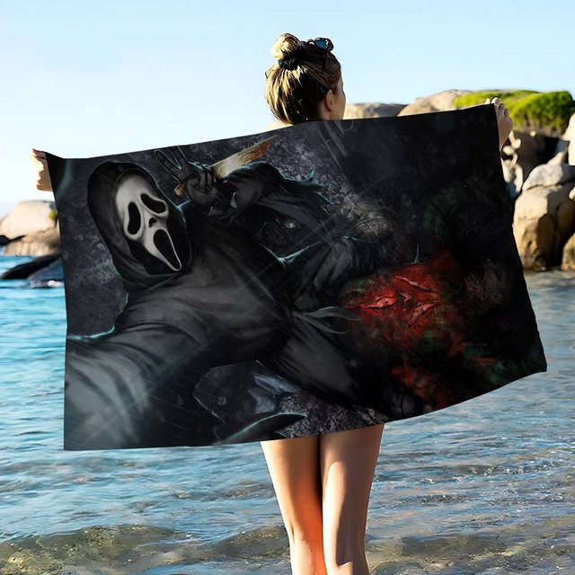 Dead By Daylight Mikrofaser-Strandtuch von JMG Household Supplies, schwarz, schnelltrocknend und super saugfähig, B/T: 182 x 182 cm - Bild 1