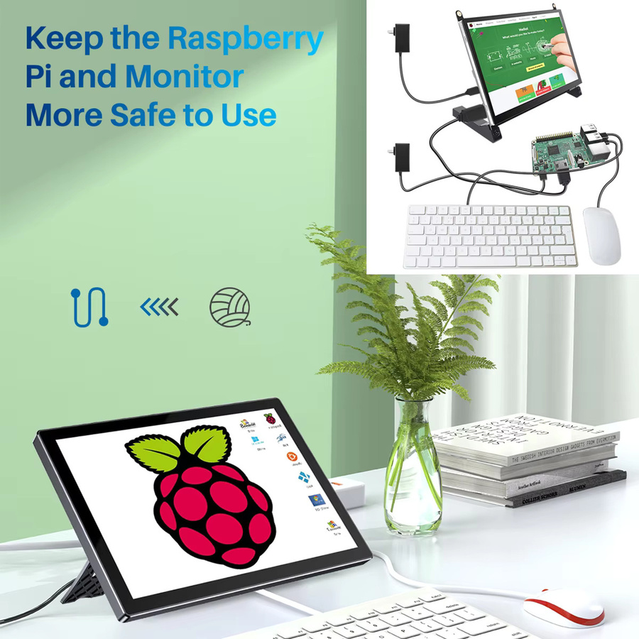 Unew Premium 10,1 Zoll Touchscreen Monitor mit 1920x1200 LCD Display in Schwarz für Raspberry Pi 5 4 3 und Python-Anwendungen - Bild 6