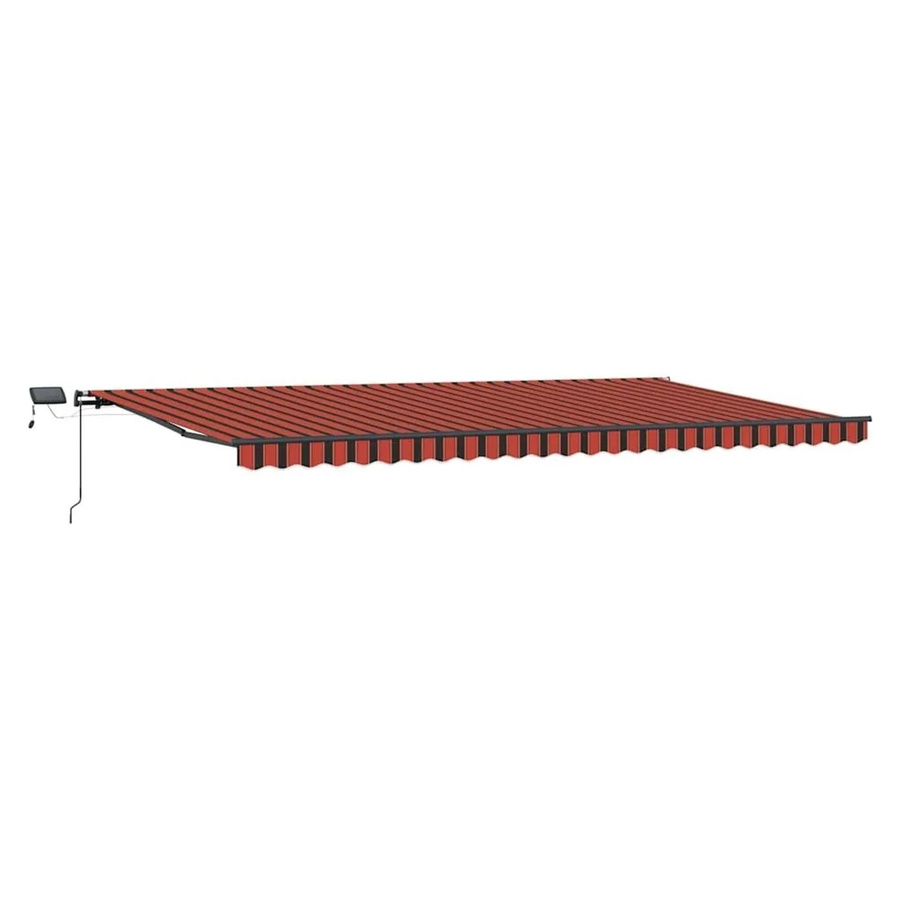 vidaXL Einziehbare Markise mit ausfahrbaren Armen in Orange und Braun aus Polyester, B: 600 cm, T: 300 cm - Bild 2