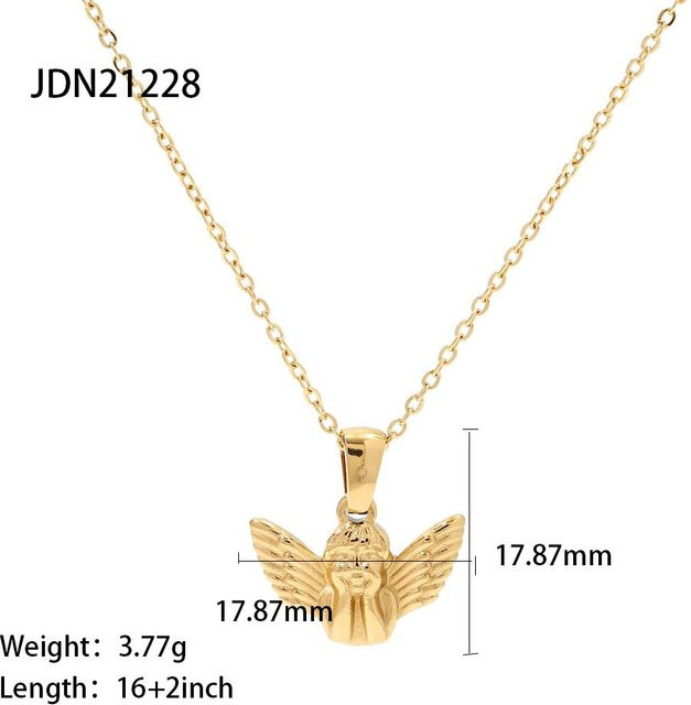 Youthway Halskette mit Engel-Anhänger, Edelstahl, Gold, Damen - Bild 1