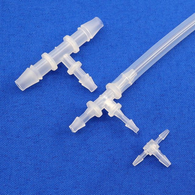 T-Typ Reduzierung Adapter aus Kunststoff PP in Transparent für Bewässerung und Aquarium mit 4mm Pagoden-Stecker - Bild 1