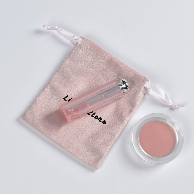 50 Stück personalisierte Samt-Schmuckbeutel mit Kordelzug in Pink mit individuellem Logo-Druck - Bild 1