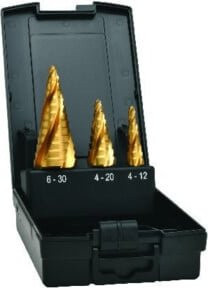 Exact Stufenbohrer HSS TiN Set in Gold, 4-fach Spiralnute, 4-30 mm - Bild 1