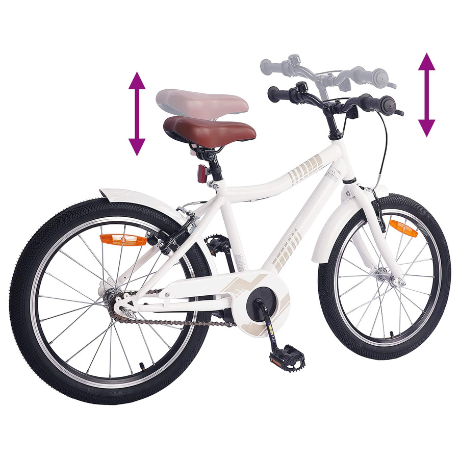 vidaXL Kinderfahrrad 24 Zoll Weiß für 8-12 Jahre - Bild 3