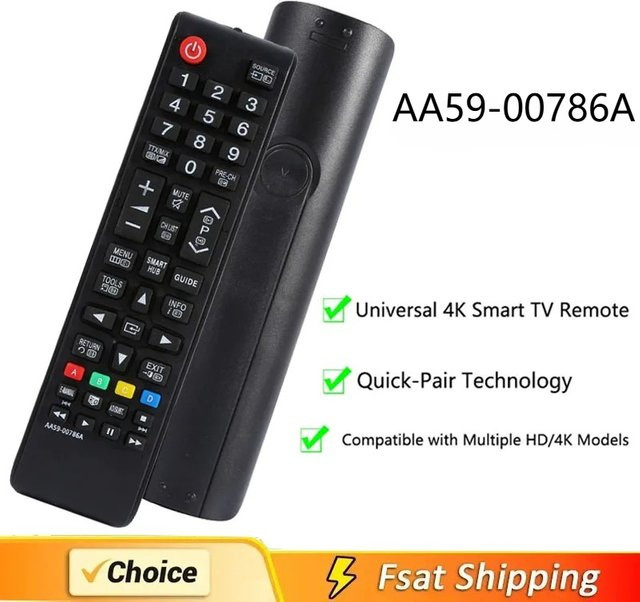Samsung Fernbedienung AA59-00786A in Schwarz passend für TV Modelle PS51F5500 PS60F5500 PS64F5500 PS64F5500AM UA32F5500AM und weitere - Bild 1