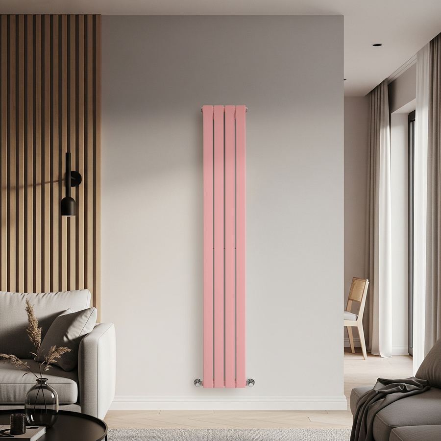 Einlagiger Design-Heizkörper von Delta in Camellia Pink, Höhe: 178 cm, Breite: 28 cm - Bild 1