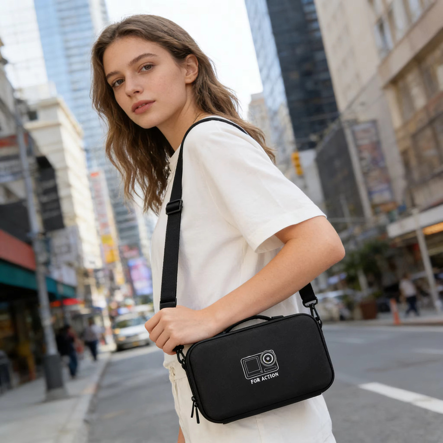 DJI Osmo Action 6 Tragbare Reisetasche und PU-Hartschalenetui in Grau zum Schutz deines Zubehörs - Bild 3