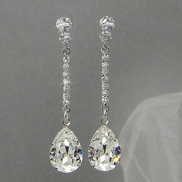YIRAN Jewelry Ohrringe, Kupfer, Zirkonia, gray, Damen - Bild 1