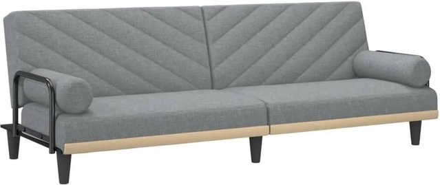 vidaXL Schlafsofa Click-Clack mit Armlehnen in Hellgrau, Stoff, Modernes Design für Wohnzimmer und Schlafzimmer - Bild 1