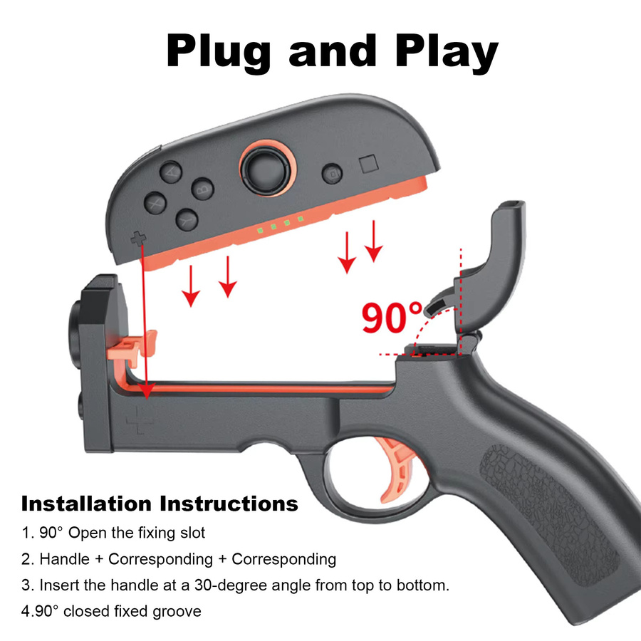 Nintendo Switch Shooter Gunstock Controller Set für Joy-Con in Schwarz - Bild 4