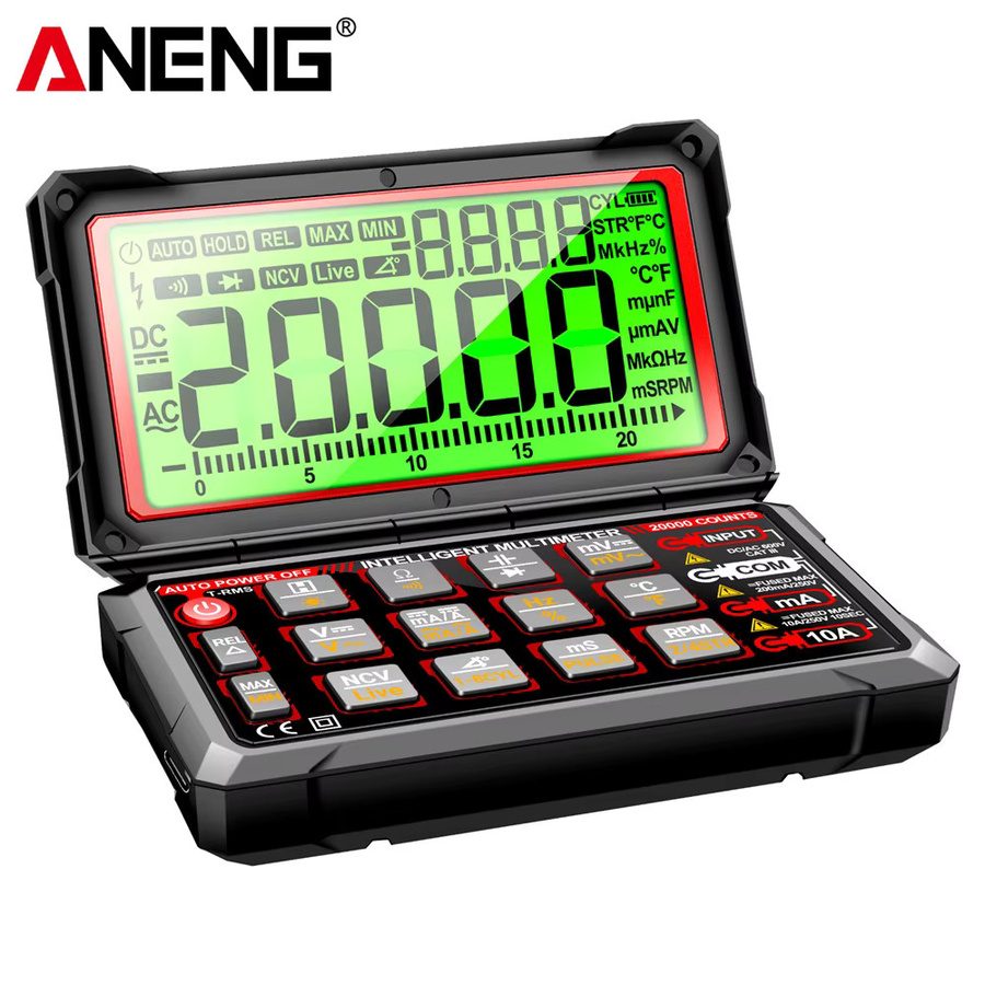 ANENG 623 Digitales Auto-Multimeter in Schwarz für Motordrehzahl, AC/DC Spannung, Strom, Widerstand und Kapazität - Bild 6